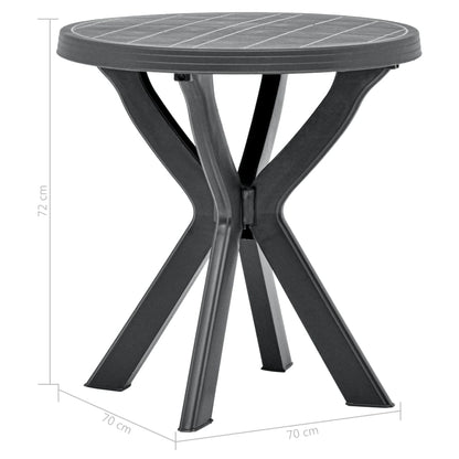 Bistro Galds, Antracītpelēks, Ø70 Cm, Plastmasa
