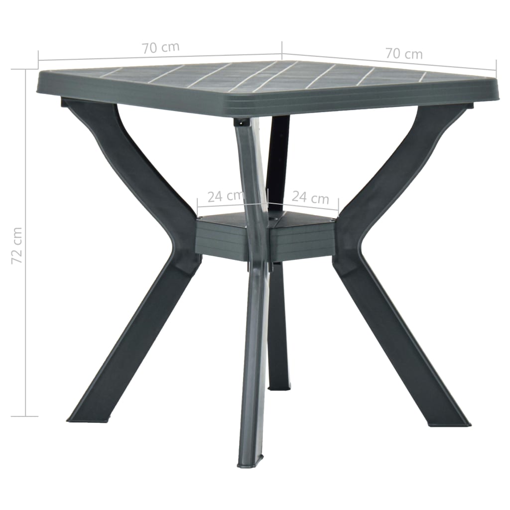 Bistro Galds, Antracītpelēks, 70X70X72 Cm, Plastmasa