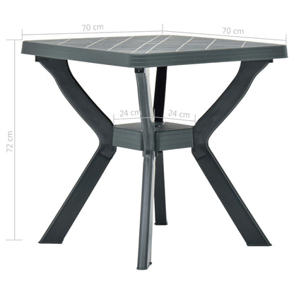 Bistro Galds, Antracītpelēks, 70X70X72 Cm, Plastmasa