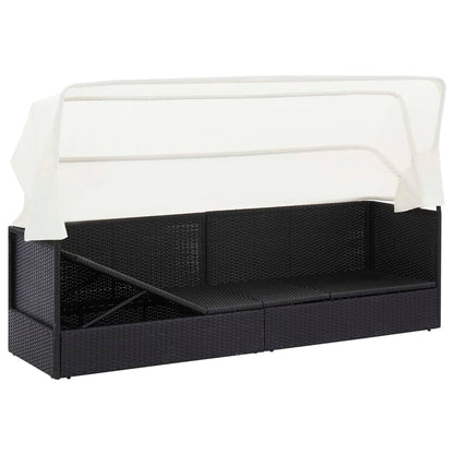Dārza Dīvāns Ar Jumtiņu, Melna Pe Rotangpalma
