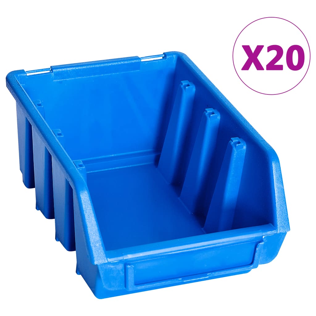 Uzglabāšanas Nodalījumi, 20 Gab., Zila Plastmasa