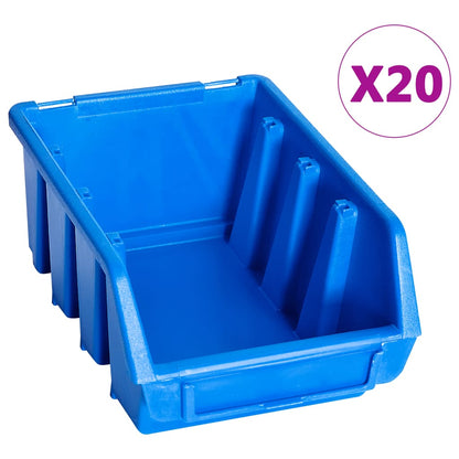 Uzglabāšanas Nodalījumi, 20 Gab., Zila Plastmasa