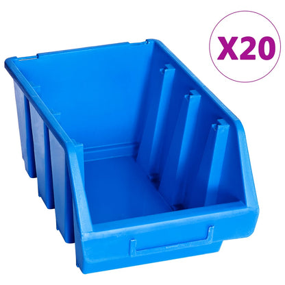 Uzglabāšanas Nodalījumi, 20 Gab., Zila Plastmasa