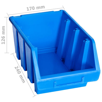 Uzglabāšanas Nodalījumi, 20 Gab., Zila Plastmasa