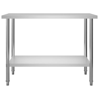 Virtuves Darba Galds Ar Plauktu, 120X60X120 Cm, Tērauds