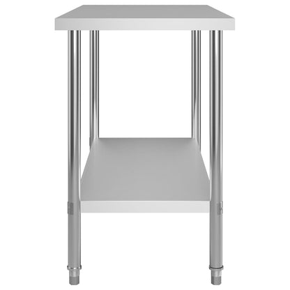 Virtuves Darba Galds Ar Plauktu, 120X60X120 Cm, Tērauds