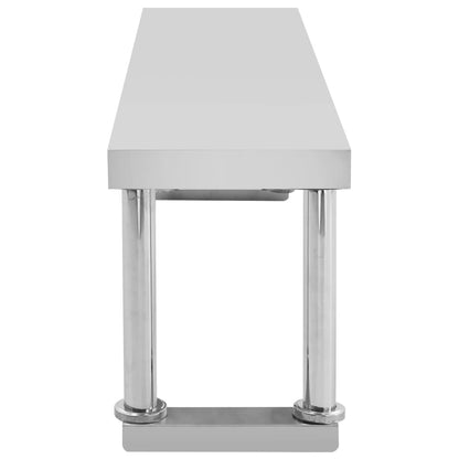 Virtuves Darba Galds Ar Plauktu, 120X60X120 Cm, Tērauds