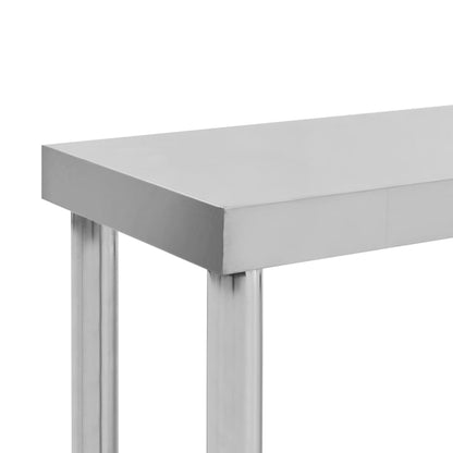 Virtuves Darba Galds Ar Plauktu, 120X60X120 Cm, Tērauds