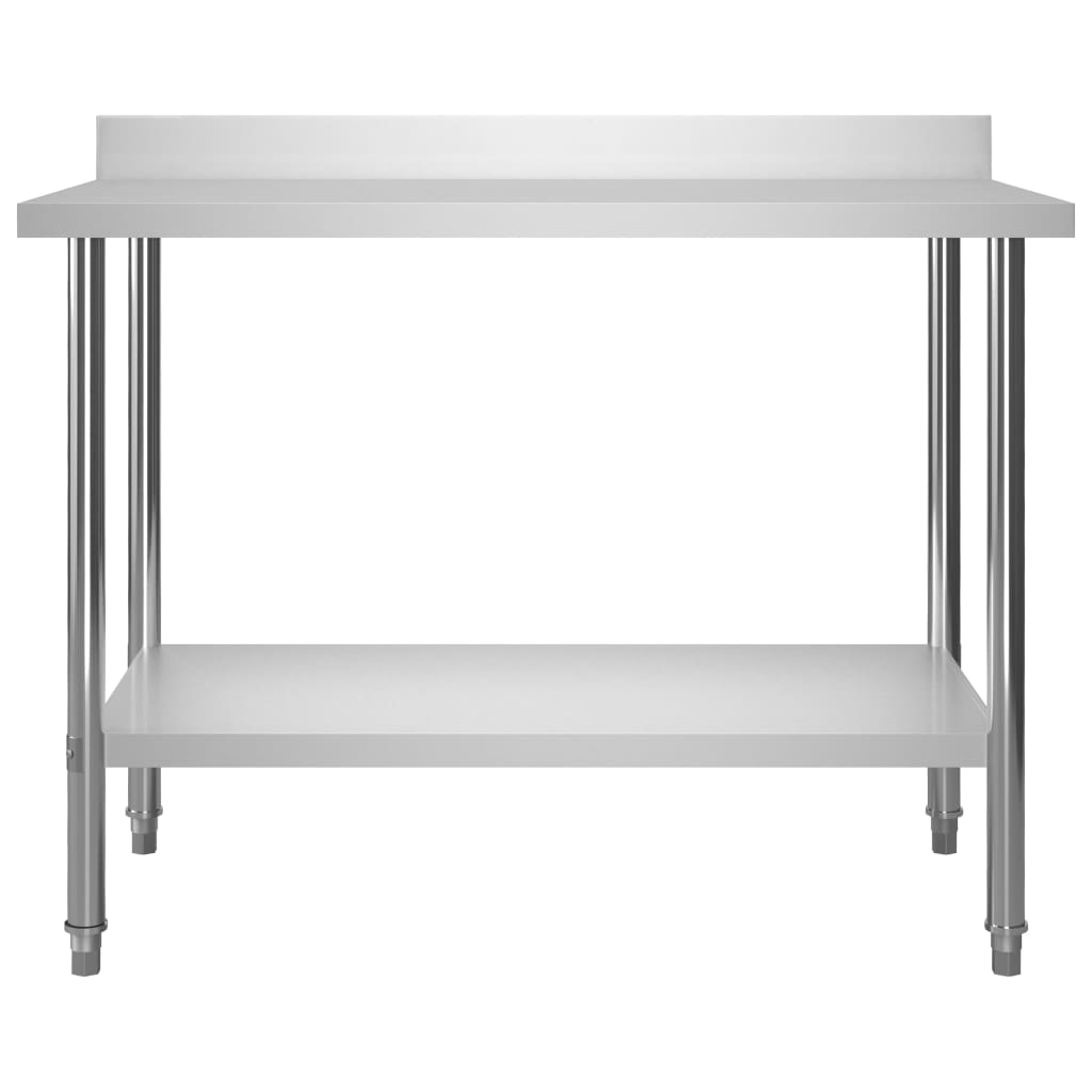 Virtuves Darba Galds Ar Plauktu, 120X60X120 Cm, Tērauds
