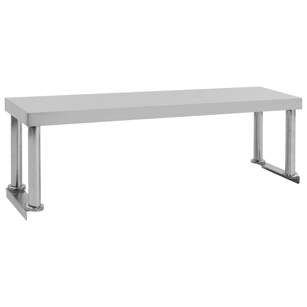 Virtuves Darba Galds Ar Plauktu, 120X60X120 Cm, Tērauds