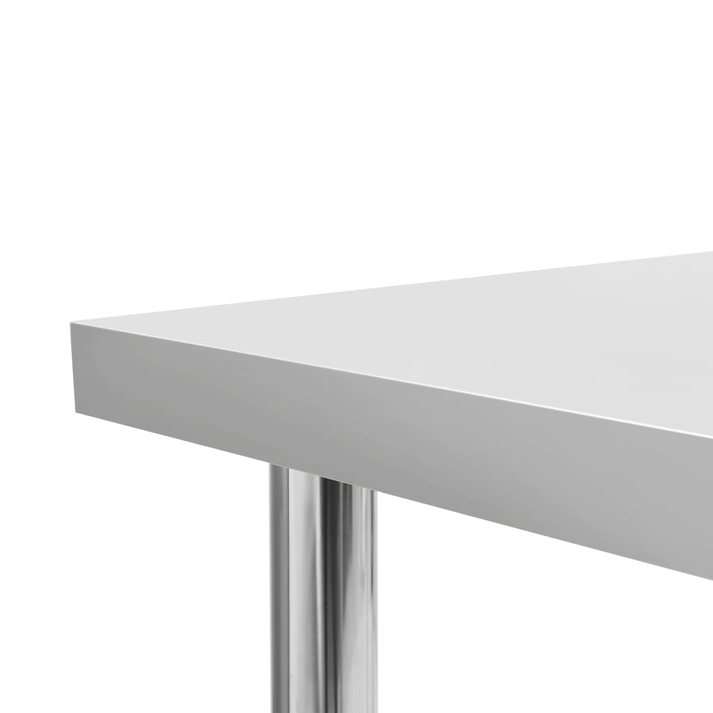Virtuves Darba Galds Ar Plauktu, 120X60X150 Cm, Tērauds