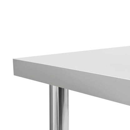Virtuves Darba Galds Ar Plauktu, 120X60X150 Cm, Tērauds
