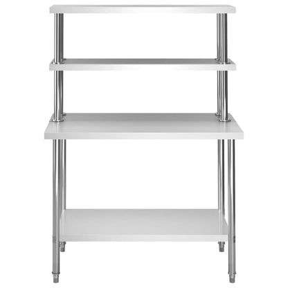 Virtuves Darba Galds Ar Plauktu, 120X60X150 Cm, Tērauds