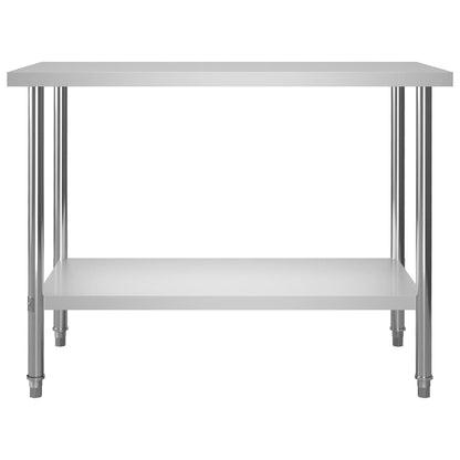 Virtuves Darba Galds Ar Plauktu, 120X60X150 Cm, Tērauds