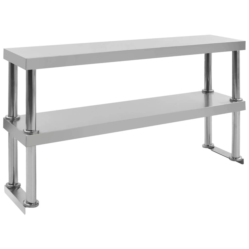 Virtuves Darba Galds Ar Plauktu, 120X60X150 Cm, Tērauds