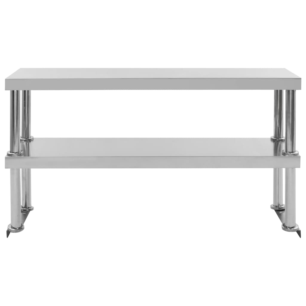 Virtuves Darba Galds Ar Plauktu, 120X60X150 Cm, Tērauds