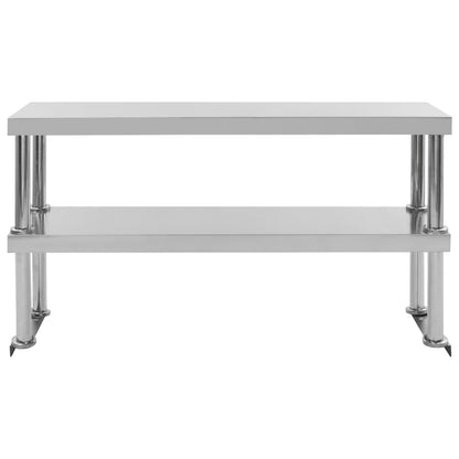 Virtuves Darba Galds Ar Plauktu, 120X60X150 Cm, Tērauds