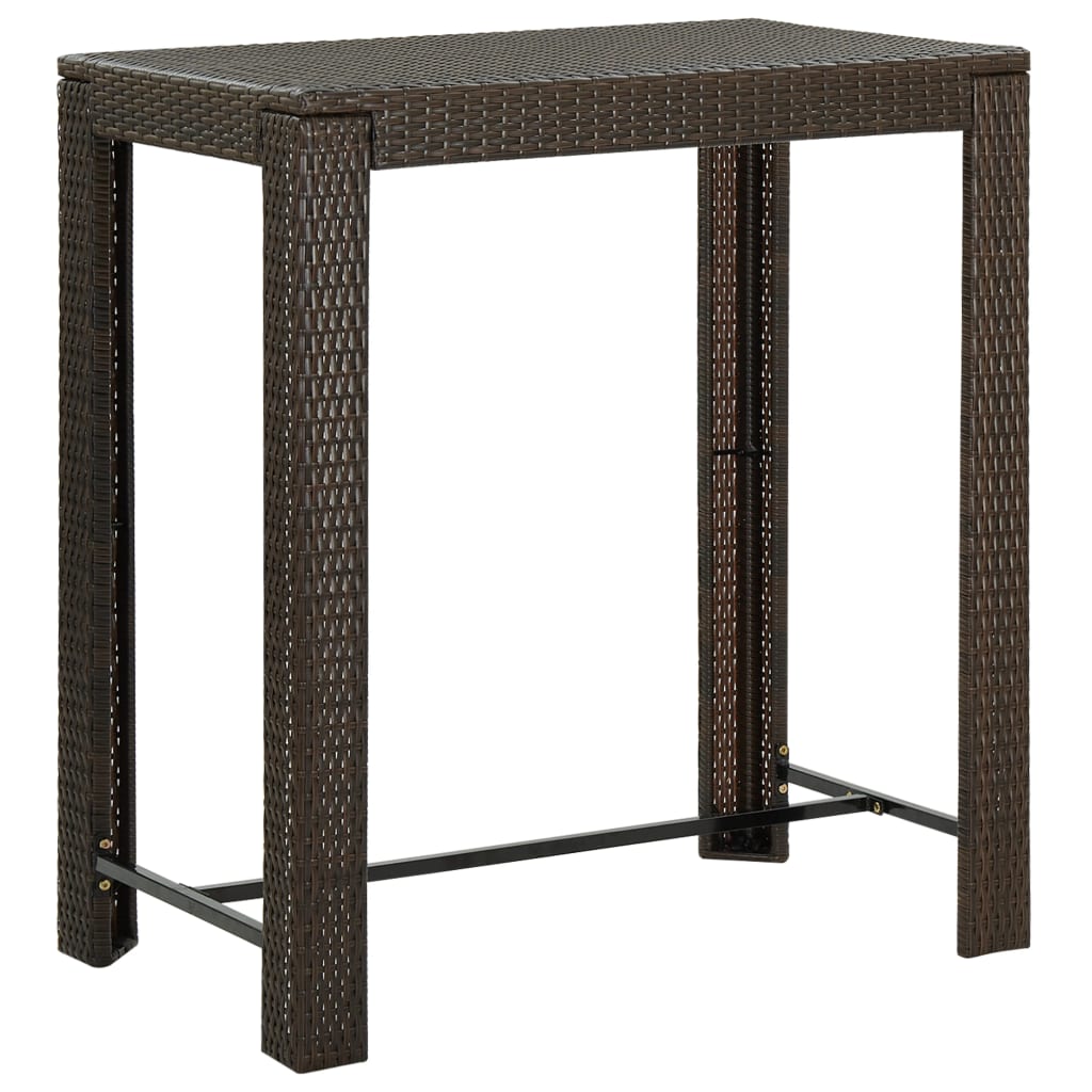 Dārza Bāra Galds, Brūns, 100X60,5X110,5 Cm, Pe Rotangpalma