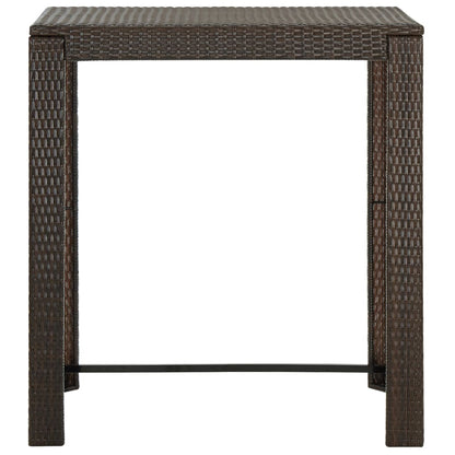 Dārza Bāra Galds, Brūns, 100X60,5X110,5 Cm, Pe Rotangpalma