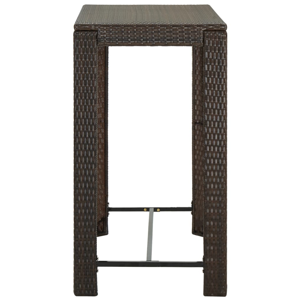 Dārza Bāra Galds, Brūns, 100X60,5X110,5 Cm, Pe Rotangpalma