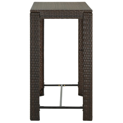 Dārza Bāra Galds, Brūns, 100X60,5X110,5 Cm, Pe Rotangpalma