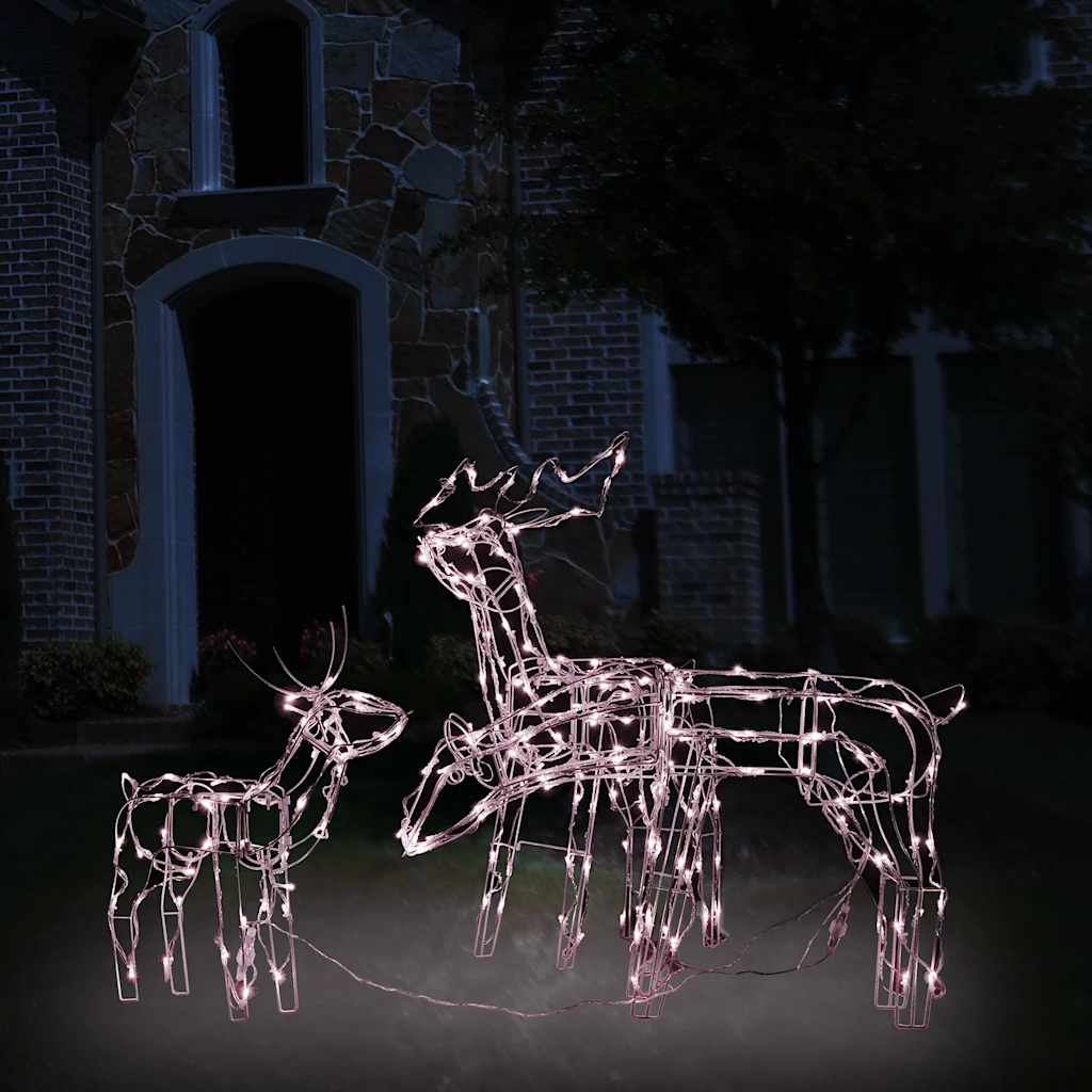 3-Daļīgs Ziemassvētku Dekors Ar Lampiņām, Brieži, 229 Led