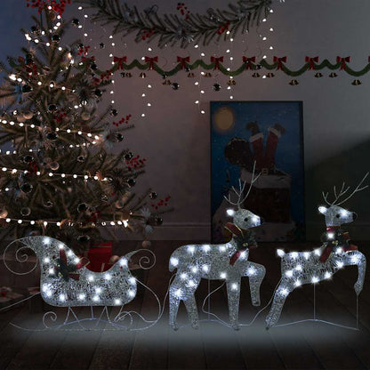 Ziemassvētku Dekorācija, Ziemeļbrieži Un Kamanas, 100 Led
