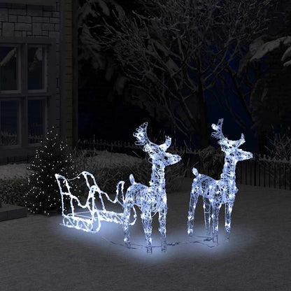 Ziemassvētku Dekorācija, Ziemeļbrieži, Kamanas, 160 Led, 130 Cm