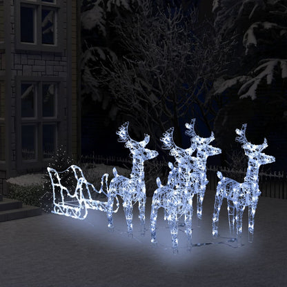Ziemassvētku Dekorācija, Ziemeļbrieži, Kamanas, 160 Led, 130 Cm
