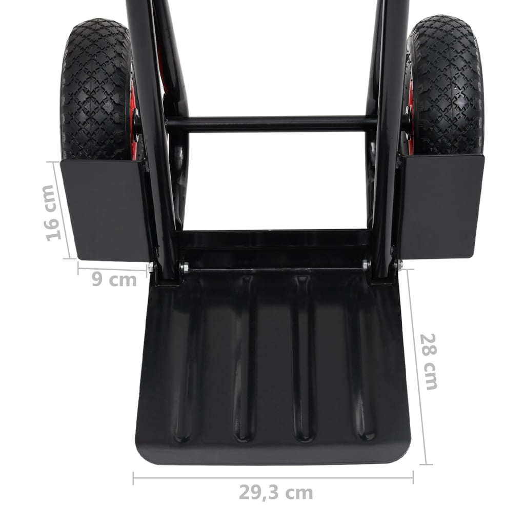 Teleskopiski Rokas Ratiņi, 200 Kg, Melni Ar Sarkanu