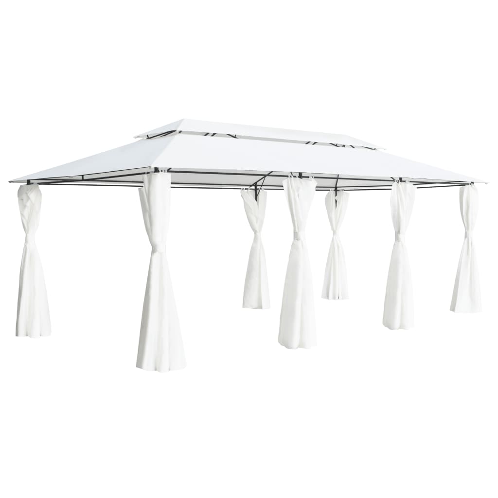 Dārza Nojume Ar Aizkariem, 600X298X270 Cm, Balta, 180G/M²