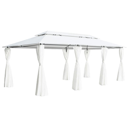 Dārza Nojume Ar Aizkariem, 600X298X270 Cm, Balta, 180G/M²