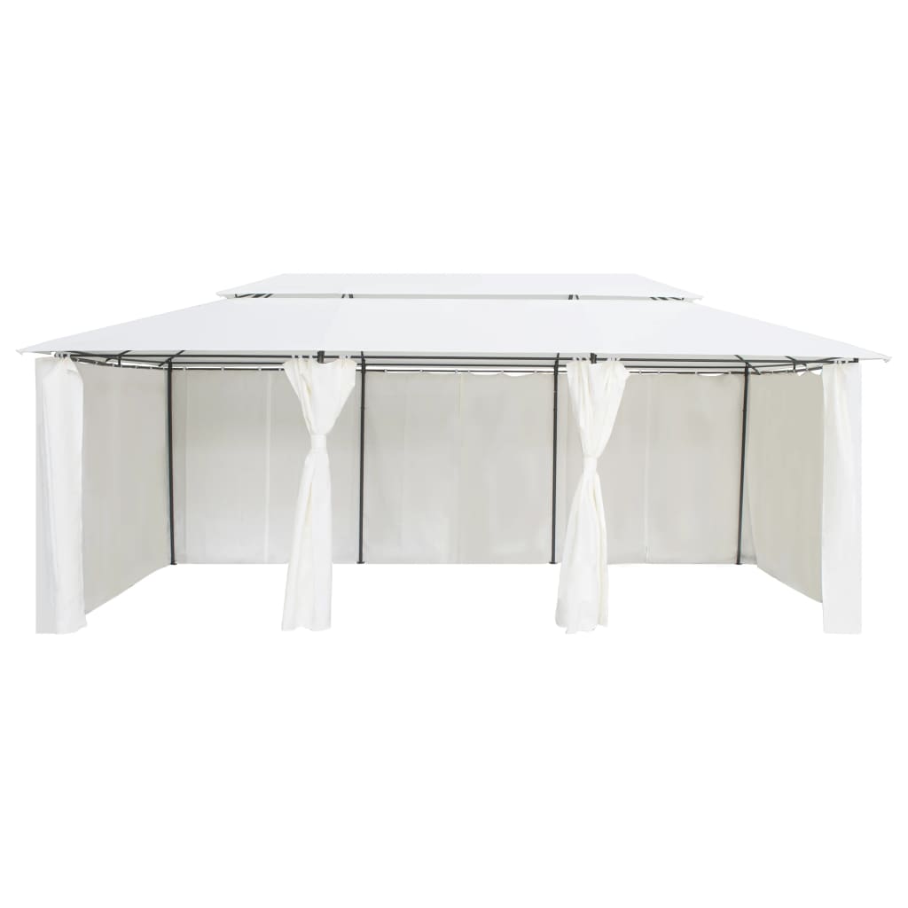 Dārza Nojume Ar Aizkariem, 600X298X270 Cm, Balta, 180G/M²