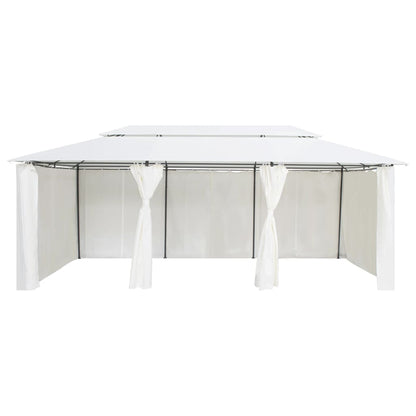Dārza Nojume Ar Aizkariem, 600X298X270 Cm, Balta, 180G/M²