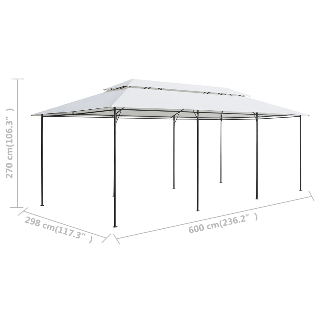 Dārza Nojume Ar Aizkariem, 600X298X270 Cm, Balta, 180G/M²
