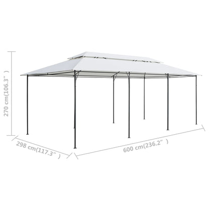 Dārza Nojume Ar Aizkariem, 600X298X270 Cm, Balta, 180G/M²