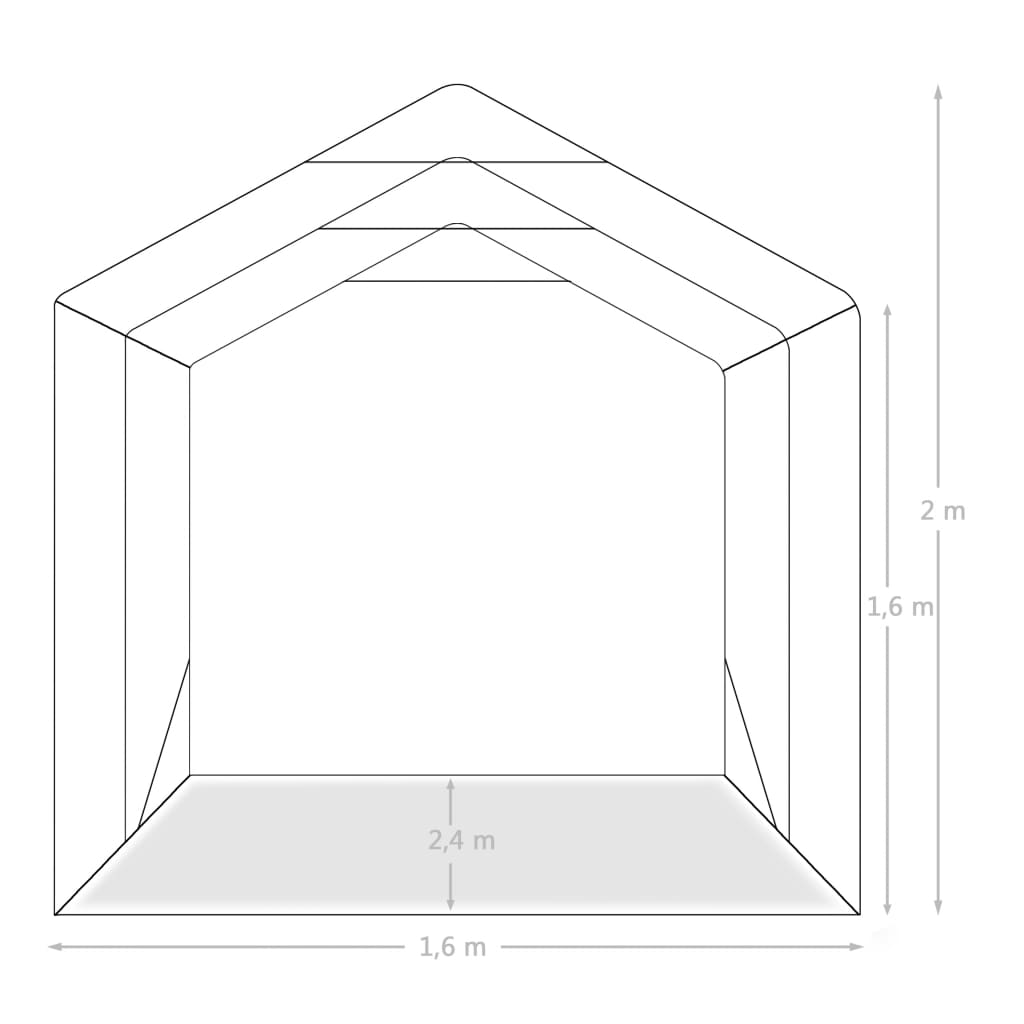 Garāžas Telts, Pvc, 1,6X2,4 M, Zaļa