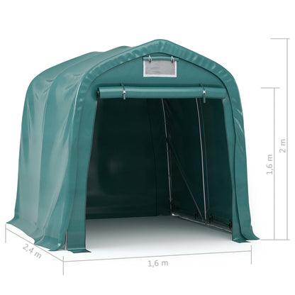 Garāžas Telts, Pvc, 1,6X2,4 M, Zaļa