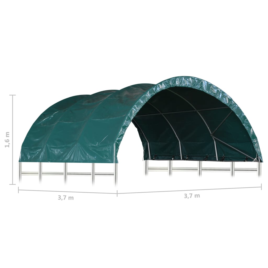 Mājlopu Nojume, Pvc, 3,7X3,7 M, Zaļa