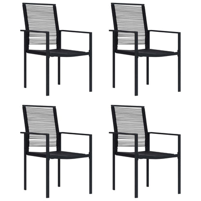 Dārza Krēsli, 4 Gab., Melna Pvc Rotangpalma