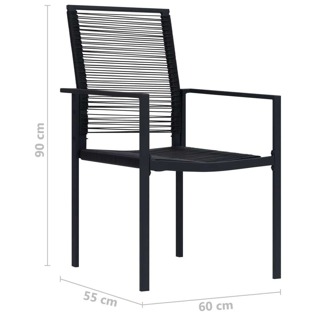 Dārza Krēsli, 4 Gab., Melna Pvc Rotangpalma