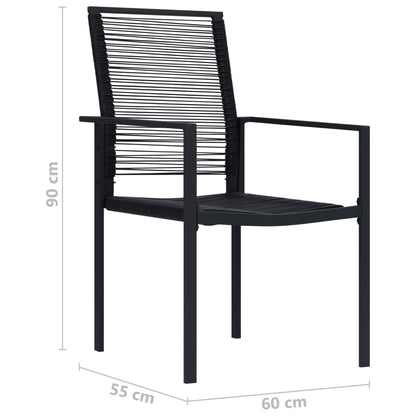 Dārza Krēsli, 4 Gab., Melna Pvc Rotangpalma