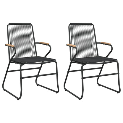 Dārza Krēsli, 2 Gab., Pvc Rotangpalma, 58X59X85,5 Cm, Melni