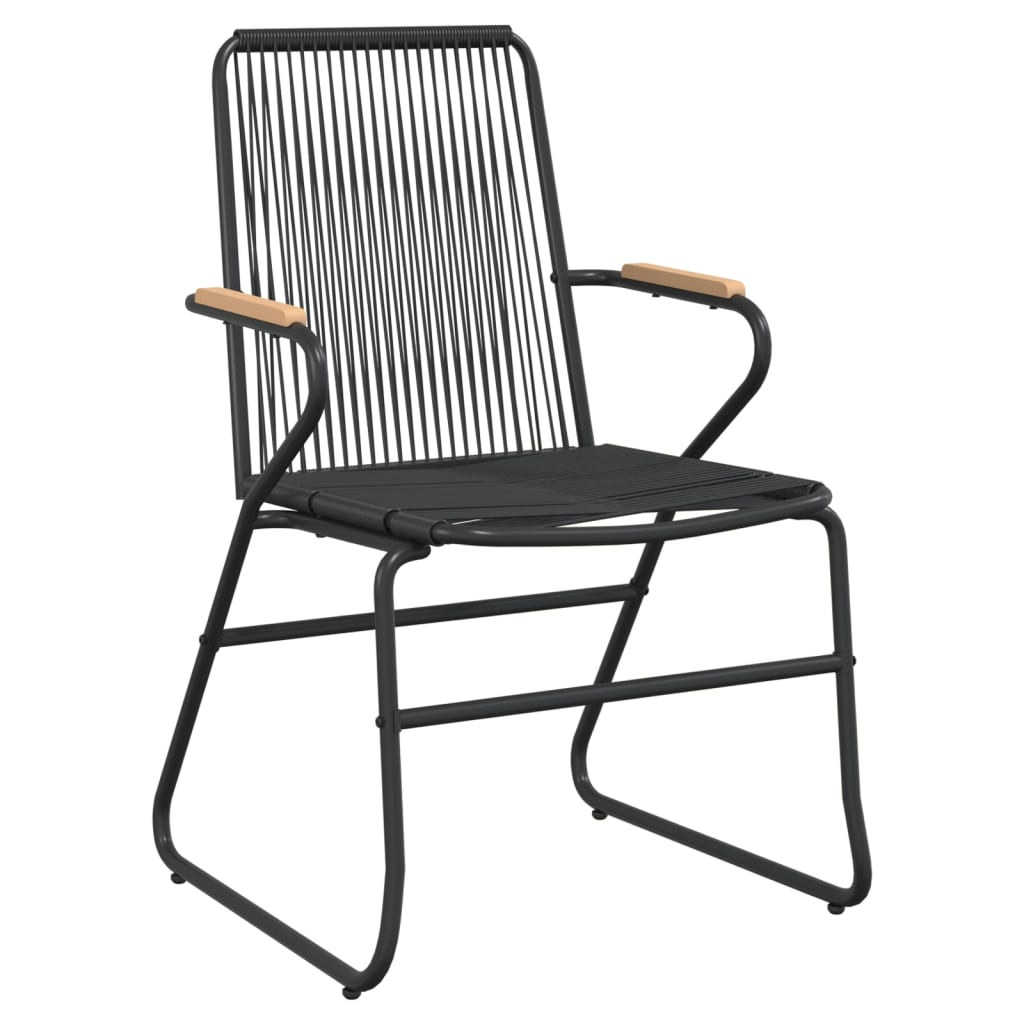 Dārza Krēsli, 2 Gab., Pvc Rotangpalma, 58X59X85,5 Cm, Melni