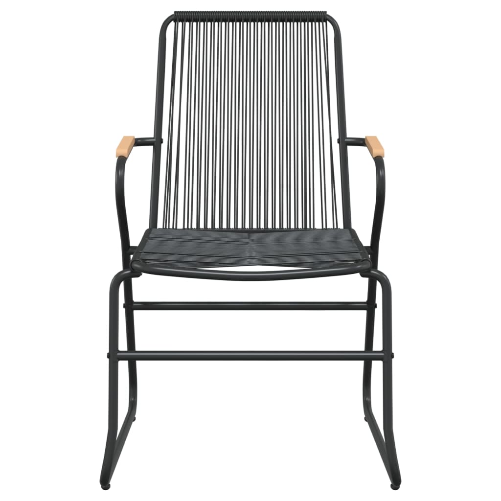 Dārza Krēsli, 2 Gab., Pvc Rotangpalma, 58X59X85,5 Cm, Melni