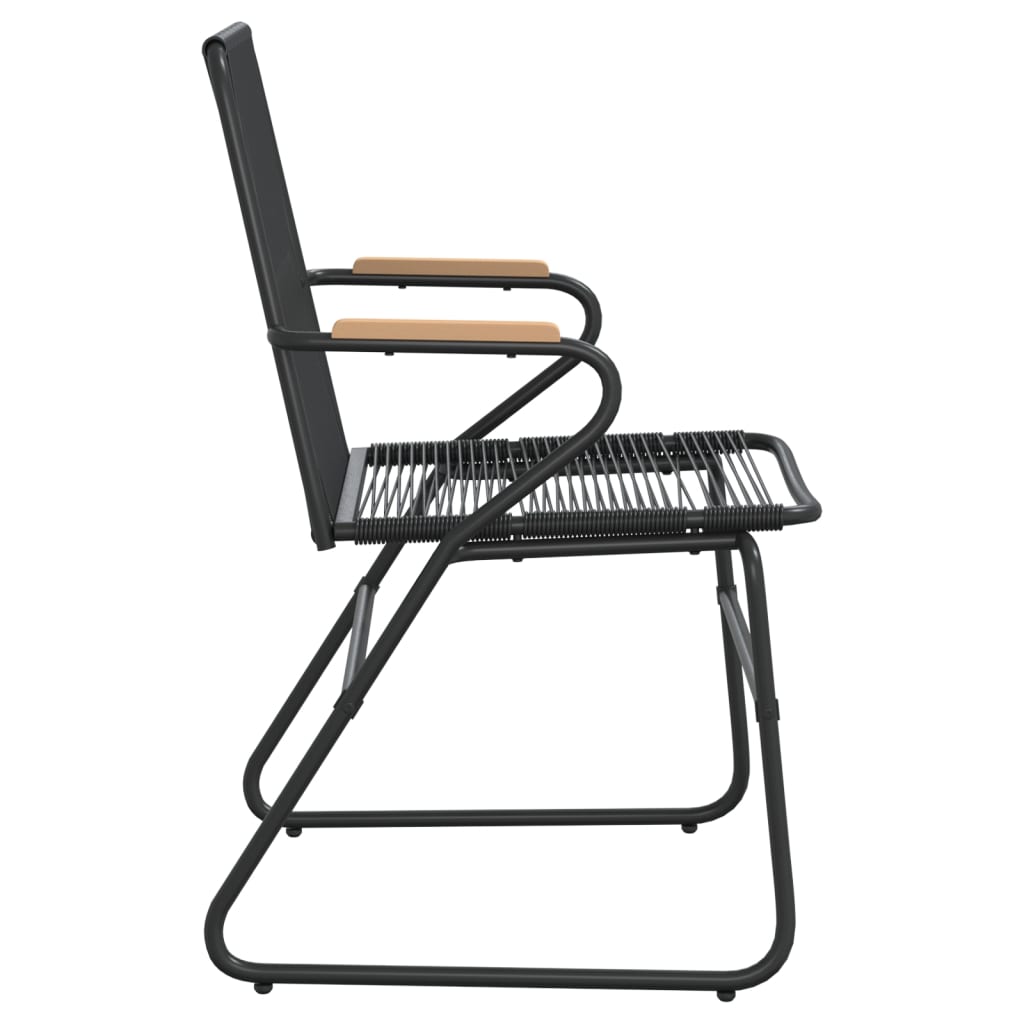 Dārza Krēsli, 2 Gab., Pvc Rotangpalma, 58X59X85,5 Cm, Melni