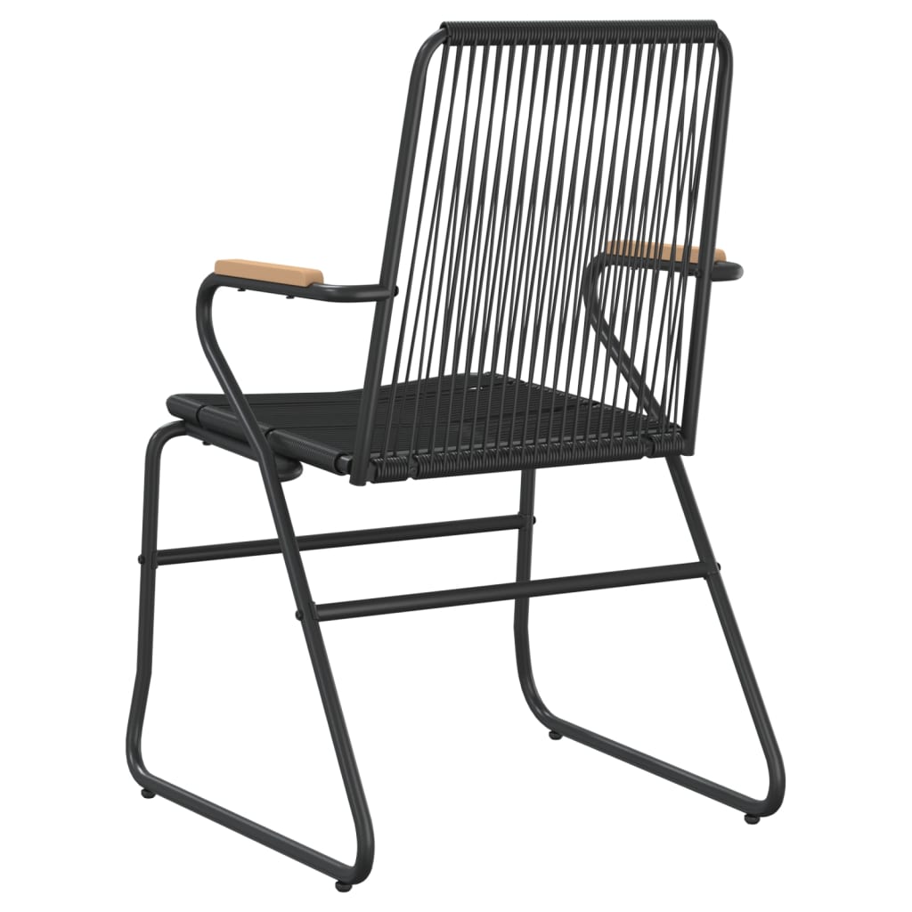 Dārza Krēsli, 2 Gab., Pvc Rotangpalma, 58X59X85,5 Cm, Melni