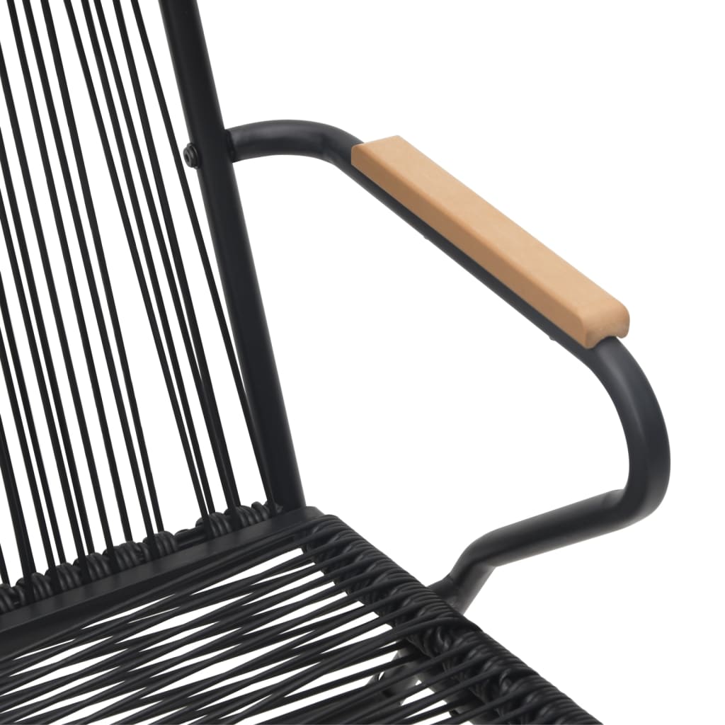 Dārza Krēsli, 2 Gab., Pvc Rotangpalma, 58X59X85,5 Cm, Melni
