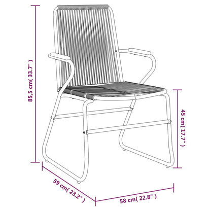 Dārza Krēsli, 2 Gab., Pvc Rotangpalma, 58X59X85,5 Cm, Melni