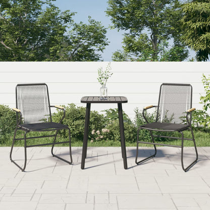 Dārza Krēsli, 2 Gab., Pvc Rotangpalma, 58X59X85,5 Cm, Melni